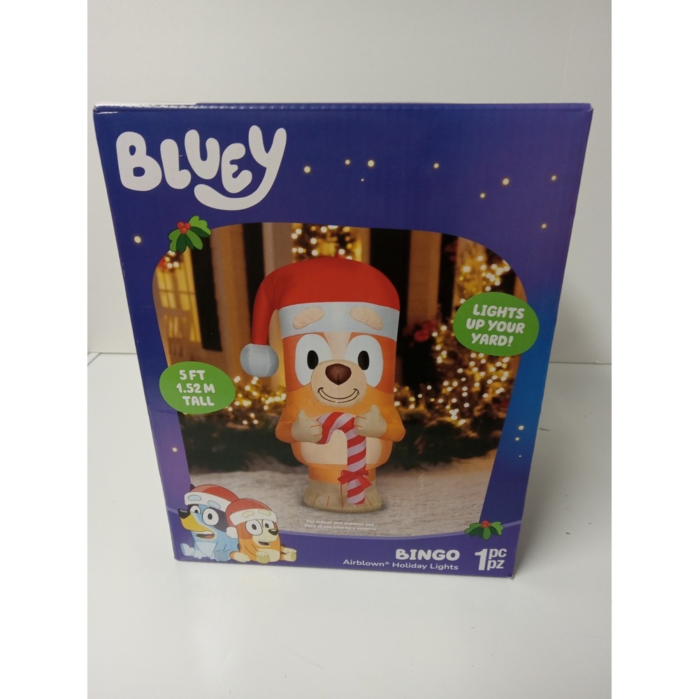 5 Ft Gemmy Bingo (Bluey) Christmas Airblown Inflatable Holiday Lights NEW